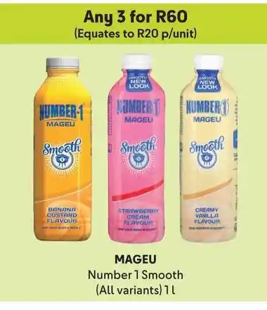 MAGEU Number 1 Smooth (All variants) 1L offer at Makro