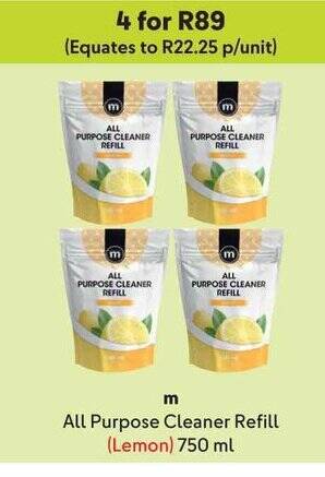 Makro m All Purpose Cleaner Refill (Lemon) 750 ml offer