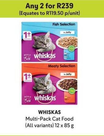 Makro WHISKAS Multi-Pack Cat Food (All variants) 12 x 85g offer
