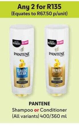 Makro PANTENE Shampoo or Conditioner (All variants) 400/360 ml offer