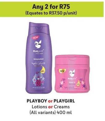 Makro PLAYBOY or PLAYGIRL Lotions or Creams (All variants) 400 ml offer