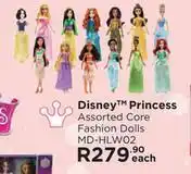 Disney pincess assorted core fashion dolls md-hlw02-each