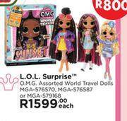 Toy Kingdom L.o.l surprise o.m.g assorted world travel dolls-each offer