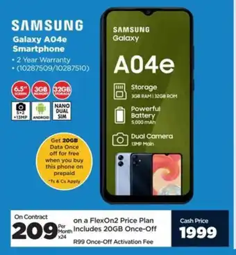 HiFi Corp SAMSUNG Galaxy A04e Smartphone offer