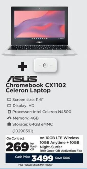 HiFi Corp ASUS Chromebook CX1102 Celeron Laptop offer