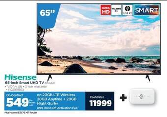 HiFi Corp Hisense 65-inch Smart UHD TV 65A6K offer