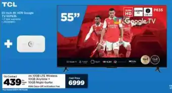 HiFi Corp TCL 55" 4K HDR Google TV offer