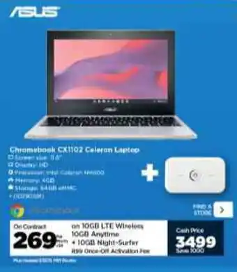 HiFi Corp ASUS Chromebook CX1102 Celeron Laptop offer