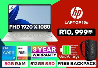 Evetech Hp LAPTOP 15s offer