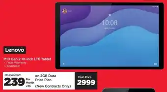 Lenovo M10 Gen 2 10-inch LTE Tablet