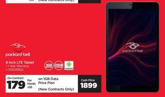 HiFi Corp Packard bell 8 inch LTE Tablet offer