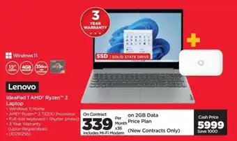 HiFi Corp Lenovo IdeaPad 1 AMD Ryzen 3 Laptop offer
