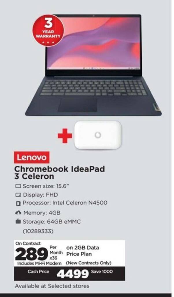 HiFi Corp Lenovo Chromebook IdeaPad 3 Celeron offer