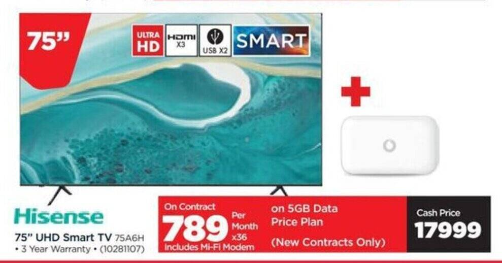 HiFi Corp Hisense 75" UHD Smart TV offer