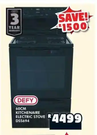 Russells DEFY 60CM KITCHENAIRE ELECTRIC STOVE offer