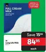 Makro M long life milk-6 x 1ltr each offer