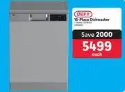 Defy 15-place dishwasher ddw257