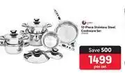 Makro Tissolli 12-piece stainless steel cookware set 251856-per set offer