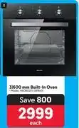 Makro Hisense 600mm built -in oven hbo60201 offer