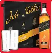 Makro Johnnie walker whisky black 750ml 2 glass gift pack offer