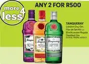 Makro Tanqueray london dry gin, flor de sevilla or blackcurrant royale distilled gin-for any 2 offer