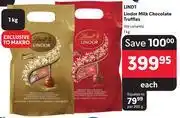 Makro Lindt lindor milk chocolate truffles (all variants)-1kg each offer
