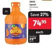 Makro Oros squash (all variants)-5l each offer