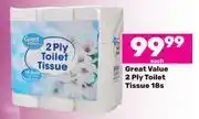 Game Great value 2 ply toilet tissue-18s each offer