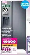 Game Samsung 617l side by side freezer fridge with water & ice dispenser rs64r5311b4 offer