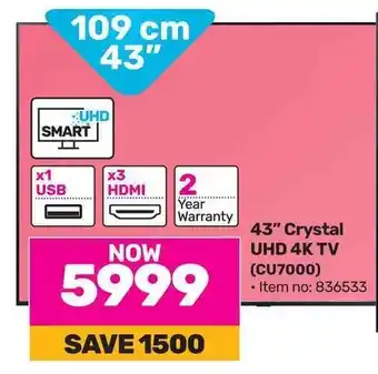Game SAMSUNG 43" Crystal UHD 4K TV offer
