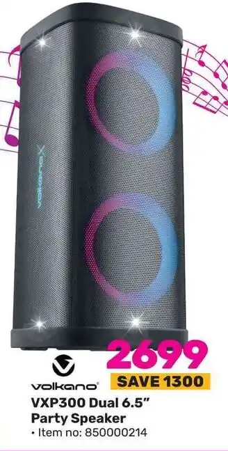 Game Volkano VXP300 Dual 6.5" Party Speaker offer