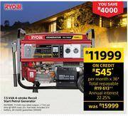 Builders Warehouse Ryobi 7.5kva 4-stroke recoil start petrol generator rg7900k 561630 offer