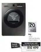 Samsung 8kg tumble dryer with heatpump technology dv80ta020an/fa