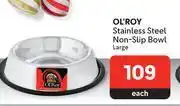 Makro Ol'roy stainless steel non-slip bowl large-each offer