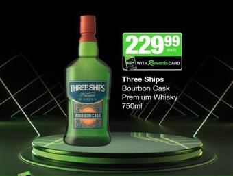 Spar Tops Three Ships Bourbon Cask Premium Whisky 750ml offer