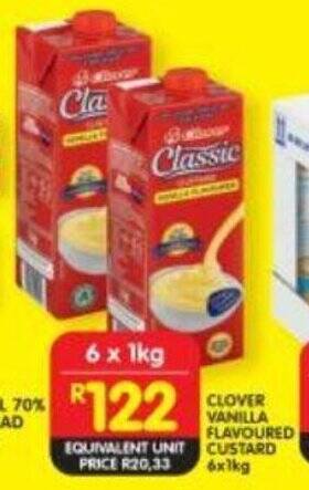 Shoprite CLOVER VANILLA FLAVOURED CUSTARD 6 x 1kg offer