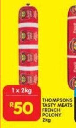Shoprite THOMPSONS TASTY MEATS FRENCH POLONY 2kg offer
