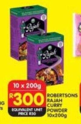 Shoprite ROBERTSONS RAJAH CURRY POWDER 10x200g offer