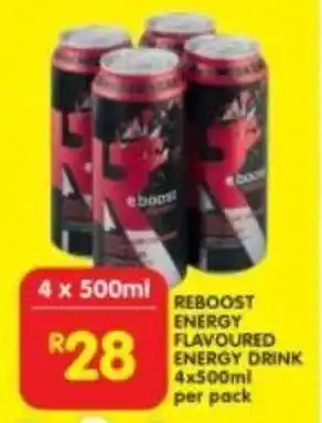 REBOOST ENERGY FLAVOURED ENERGY DRINK 4x500ml per pack