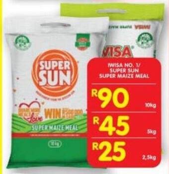 Shoprite IWISA NO. 1/ SUPER SUN SUPER MAIZE MEAL 2,5kg offer