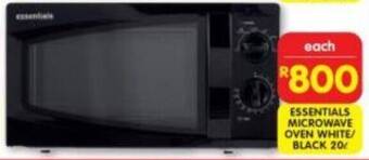 Shoprite ESSENTIALS MICROWAVE OVEN WHITE/ BLACK 20L offer