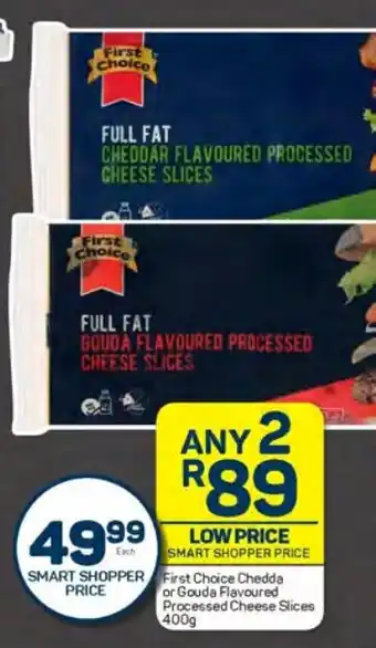 Pick n Pay First Choice Chedda or Gouda Flavoured Processed Cheese Slices 400g offer