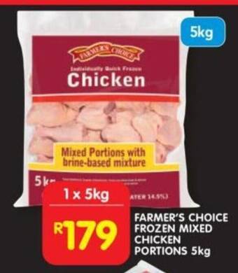 Shoprite FARMER'S CHOICE FROZEN MIXED CHICKEN PORTIONS 5kg offer