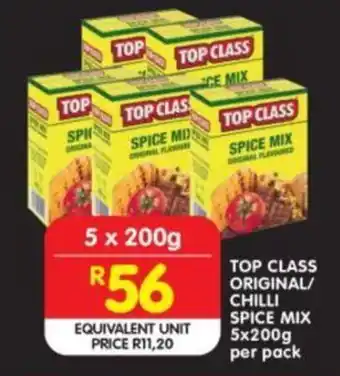 Shoprite TOP CLASS ORIGINAL/ CHILLI SPICE MIX 5x200g per pack offer