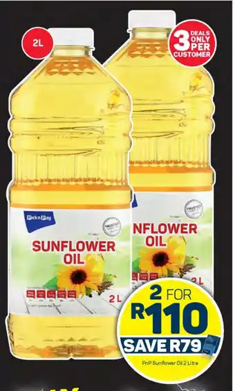 Pick n Pay PnP Sunflower Oil 2 Litre offer