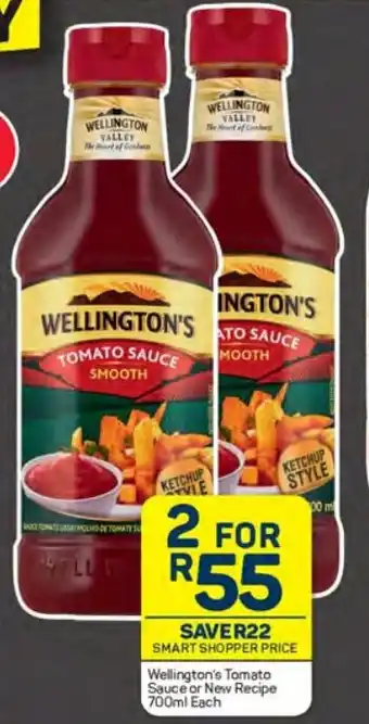 Wellington's Tomato Sauce or New Recipe 700ml Each