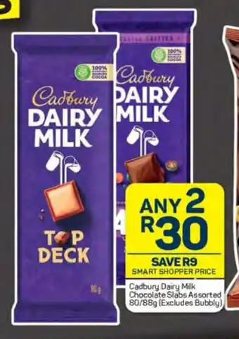 Pick n Pay Cadbury Dairy Milk Chocolate Slabs Assorted 80/88g offer