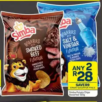 Pick n Pay Simba Potato Chips Assorted 120g offer