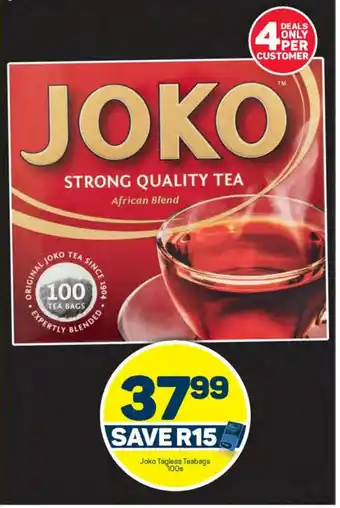 Pick n Pay Joko Tagless Teabags 100s offer