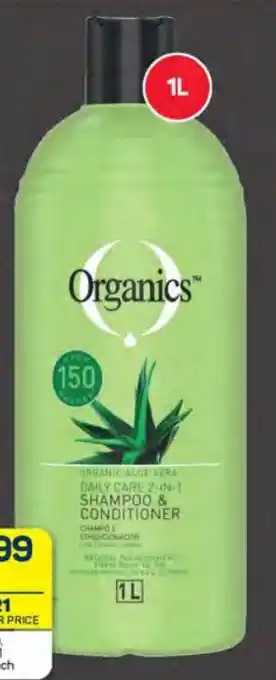 Pick n Pay Organics Shampoo, Conditioner or 2in1 Assorted 1 Litre Each offer